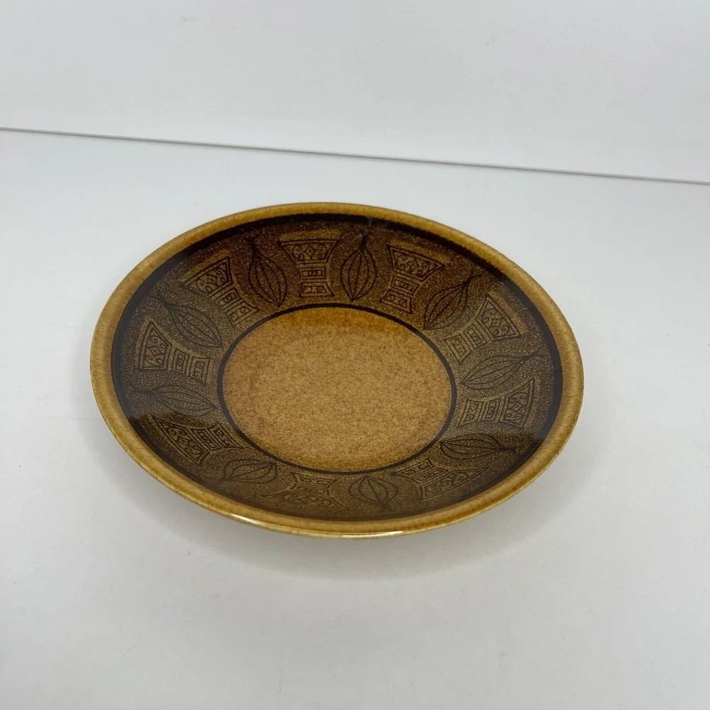 Taylor Smith & Taylor Dessert Bowl Cannes Atomic Onion Brown Vintage‎ Retro MCM